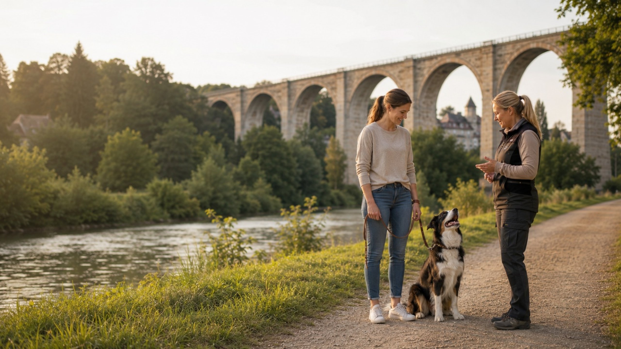 Nachbars Lumpi Mensch-Hund-Coaching entspannter Hund auf dem Markgröninger Marktplatz