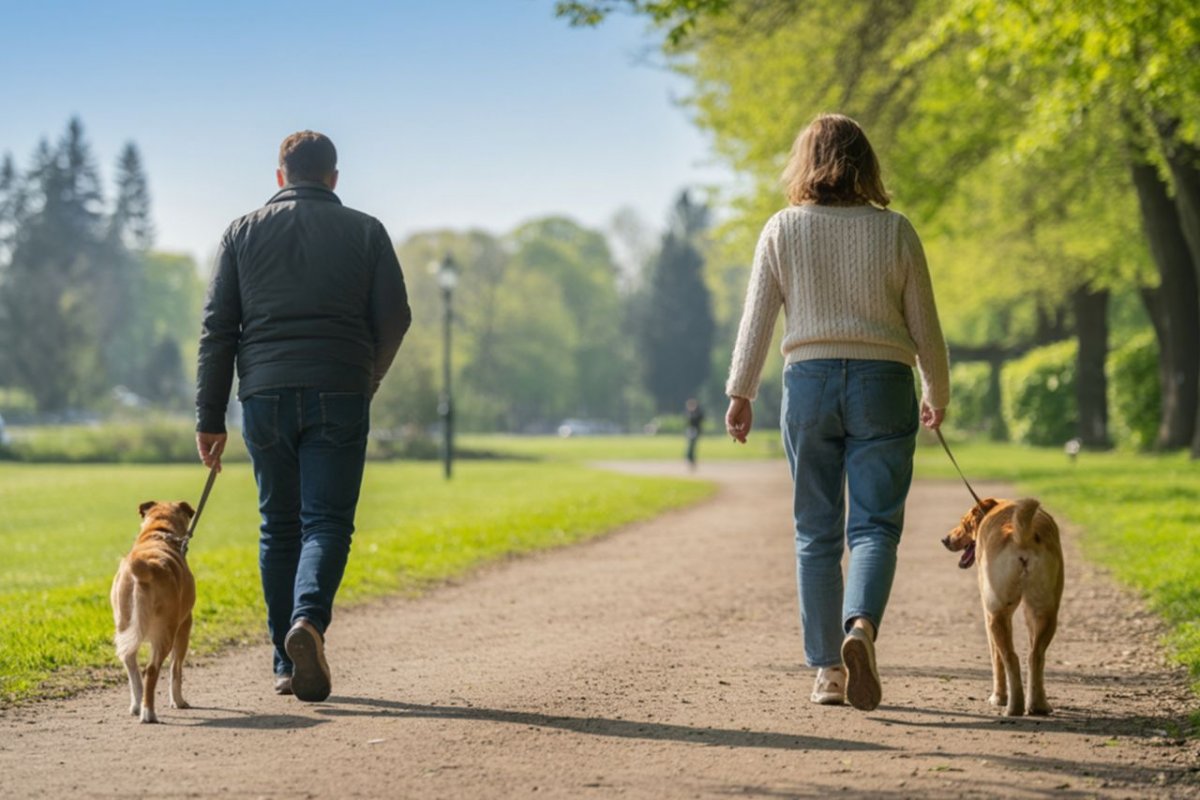 Nachbars Lumpi Tamm Lernspaziergang Hundebegegnung